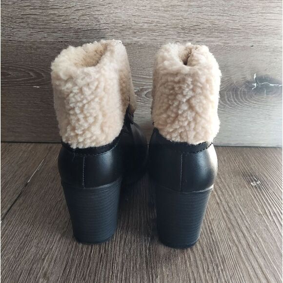 Skechers Parallel Shearling Ankle Boots in Black Leather Size 10 - Picture 5 of 10